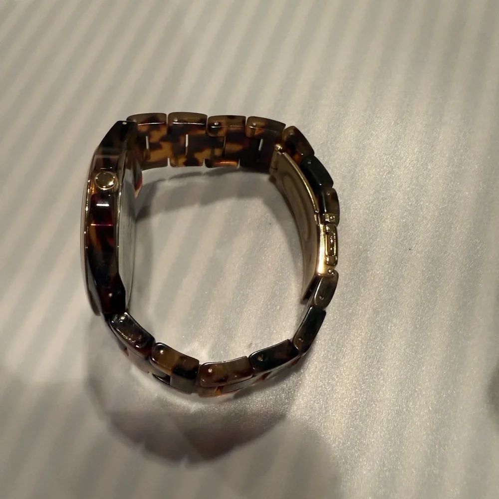 Anne Klein Leopard Ladies Two Tone Wrist Watch 40mm